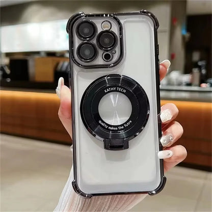 Airbag Anti-Drop iPhone Case | Invisible Ring Holder & Magnetic Kickstand for iPhone 15/14/13 Pro Max