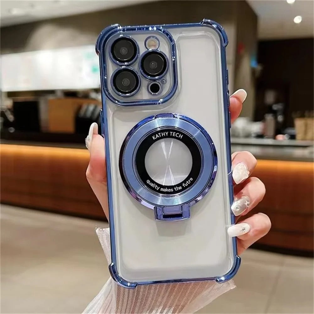 Airbag Anti-Drop iPhone Case | Invisible Ring Holder & Magnetic Kickstand for iPhone 15/14/13 Pro Max