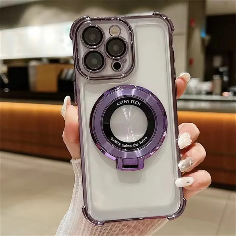 Airbag Anti-Drop iPhone Case | Invisible Ring Holder & Magnetic Kickstand for iPhone 15/14/13 Pro Max